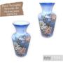 Imagem de Vaso de Porcelana para Flores Jarro de Louça Grande Ornato 19 cm Pintado à Mão FLORAL ROSAS BRANCA ROSA