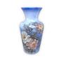 Imagem de Vaso de Porcelana para Flores Jarro de Louça Grande Ornato 19 cm Pintado à Mão FLORAL ROSAS BRANCA ROSA