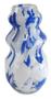 Imagem de Vaso de vidro decorativo  com manchas azuis e brancas 31cm