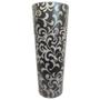 Imagem de Vaso de Vidro Espesso Jateado em Arabescos Preto 30cm - Saldão