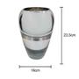 Imagem de Vaso de Vidro Grande Prata Oval Decorativo para Casa 23cm