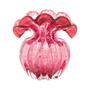 Imagem de Vaso de Vidro Murano Italy Rosa e Dourado Lyor 15x13x16cm