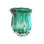Imagem de Vaso de Vidro Murano Verde Claro Com Dourado 17cm
