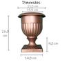 Imagem de Vaso Decoração  / Cachepô  Redondo Taça alta  - Vaso de Planta Grego Arthemis COR:Bronze