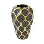 Imagem de Vaso Decorativ Menor Ceramica Marrom e Dourado Contemp. Luxo