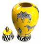 Imagem de Vaso Decorativo Amarelo Porcelana Zebras 49x24