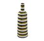 Imagem de Vaso Decorativo Ceramica Nobre Listrado Branco Dourado Preto Luxo