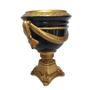 Imagem de Vaso Decorativo Cerâmica Preto + Alto Relevo +  Base em Ouro Velho