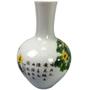 Imagem de Vaso Decorativo Chinês Em Cerâmica Branco E Verde Mesa Sala e Aparador