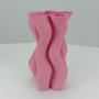 Imagem de VASO DECORATIVO ENFEITE CASA 3D HOME&CO CERÂMICA 24x14x14cm ROSA