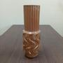 Imagem de Vaso Decorativo Enfeite Casa Cerâmica 40x14x14cm Laranja