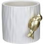 Imagem de VASO DECORATIVO ENFEITE CASA HOME&CO COM PÁSSARO CERÂMICA 13x16x16cm BRANCO