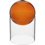 Imagem de Vaso Decorativo Enfeite Esfera Com Suporte Vidro 13x13 Âmbar