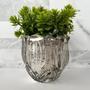 Imagem de Vaso decorativo luxo de vidro trabalhado na cor prata