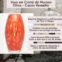 Imagem de Vaso Decorativo Oliva Médio - Cacos de Murano Vermelho - Cristais Cadoro