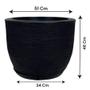 Imagem de Vaso decorativo para plantas grandes cone modelo grafiato interior e exterior 50 litros  com prato coletor