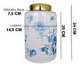 Imagem de Vaso Decorativo Porcelana Azul E Branca Cilindrico 24 X 14,5