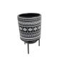 Imagem de Vaso Decorativo Preto 12X7Cm Cachepot Suporte Metal Ceramica