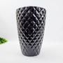 Imagem de Vaso Decorativo Preto Pineapple De Chão 35X24Cm Cerâmica