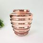 Imagem de Vaso Decorativo Rose Gold De Vidro Anelado 18X18Cm P