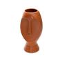 Imagem de Vaso Decorativo Rosto em Cerâmica Terracota 23,5x11 cm - D'Rossi