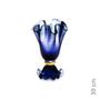 Imagem de Vaso Em Cristal Murano Azul Com Ouro 24K - São Marcos 39Cm