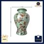 Imagem de Vaso em Porcelana Craquelê Verde Água com Borboletas e Flores