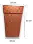 Imagem de Vaso Grande Coluna Quadrado Rattan Para Flores E Plantas 28l