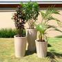 Imagem de Vaso Grande Decorativo De Polietileno Para Plantas E Flores 79 x 44 cm - Bege
