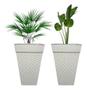 Imagem de Vaso Grande Quadrado Rattan Flores Plantas 28l Marmorizado