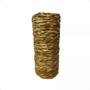 Imagem de Vaso Jarra Madeira Revestido Com Taboa Coluna Ref 516 Palha
