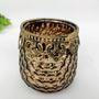 Imagem de Vaso Marrom Dourado Castiçal 9X8X8Cm Decorativo