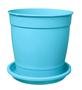 Imagem de Vaso Nutriplan N3,5 Aquarela Azul Tiffany + Prato N1,2 Azul Tiffany