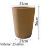Imagem de Vaso para planta coluna decorativa grafiato de luxo com prato - 36x31