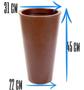 Imagem de Vaso Para Plantas Cônico Aldora 45x31x22cm Café - Afort