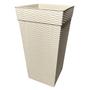 Vaso Polietileno Cachepot Rattan Quadrado Grande Branco 28L Decoração - Baitashop Imagem de Vaso Polietileno Cachepot Rattan Quadrado Grande Branco 28L Decoração - Baitashop