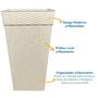Vaso Polietileno Cachepot Rattan Quadrado Grande Branco 28L Decoração - Baitashop Imagem de Vaso Polietileno Cachepot Rattan Quadrado Grande Branco 28L Decoração - Baitashop