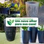 Imagem de Vaso Polietileno para Plantas Coluna Redonda Cone Lisa Moderna Jardim Sala N3