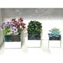 Imagem de Vaso Quadrado de Vidro Espelhado Para Montagem de Arranjos, Orquideas, Plantas Artificiais
