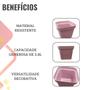 Imagem de Vaso Quadrado Florata Rosa 3,8 Litros - 19cm x 19cm