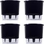 Imagem de Vaso Raiz Autoirrigavel Grande 21x18 Preto Flores Kit 4 Pcs