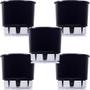 Imagem de Vaso Raiz Autoirrigavel Grande 21x18 Preto Flores Kit 5 Pcs