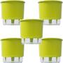 Imagem de Vaso Raiz Autoirrigavel Médio N3 Verde Claro Flores Kit 5 Pc