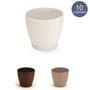Imagem de Vaso Rattan Cachepo Redondo M3 Kit Com 10 Mini Suculenta Violeta