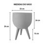 Imagem de Vaso Redondo Japi Com Pe De Madeira Decore 33 Cimento