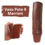 Imagem de Vasos pote 9 marrom 100 unidades vasos para mini suculentas cactos lembrancinha artesanato fazer mudas de suculentas plantas geral