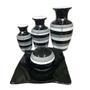 Imagem de Vasos Trio Jad Centro De Mesa Em Cerâmica Black Cinza