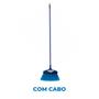 Imagem de Vassoura Multiuso Com Cabo Azul Cerdas Macias