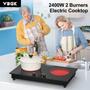 Imagem de VBGK Cooktop Elétrico 24" 2400W com 2 Queimadores e Tela Touch (Preto)