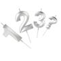 Imagem de Vela Número Aniversário Design Prata - 01 unidade - Silver Festas - Rizzo
